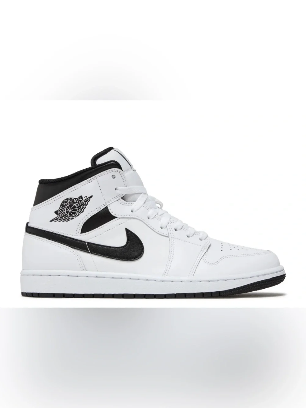 Nike White and Black High-Top Boys Sneaker